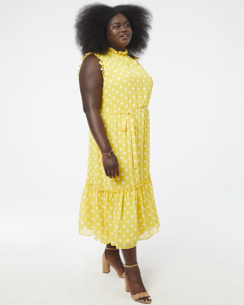 Yellow and white plus size dress online